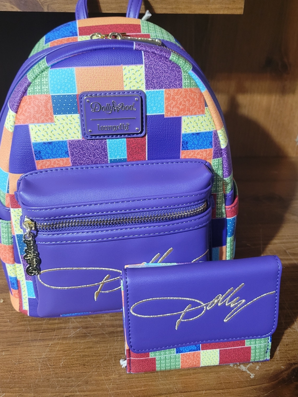Loungefly Dollywood Coat Of Many Colors Mini Backpack N Wallet Set Price Is Firm